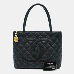 Chanel: Чёрная сумка-шоппер 