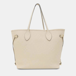 Louis Vuitton: Бежевая сумка-шоппер  Neverfull MM