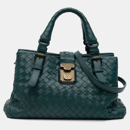 Bottega Veneta: Зелёная сумка  Intrecciato