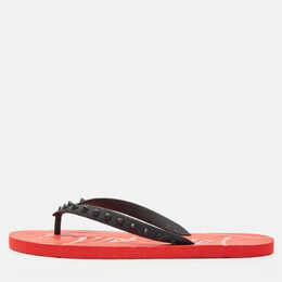 Christian Louboutin: Красные шлёпанцы 