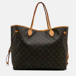 Louis Vuitton: Коричневая сумка-шоппер  Neverfull