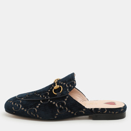 Gucci: Голубые сабо  Princetown