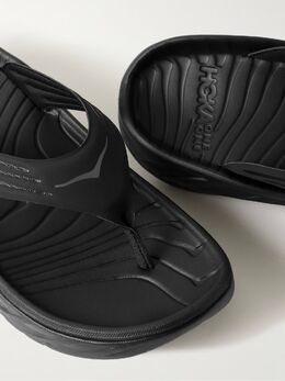 HOKA: Чёрные шлёпанцы 