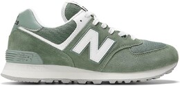 New Balance: Зелёные кроссовки  574
