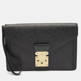 Louis Vuitton: Чёрный клатч  Épi