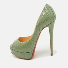 Christian Louboutin: Зелёные босоножки 