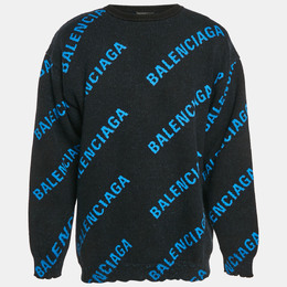 Balenciaga: Голубой свитер  Crew