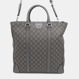 Gucci: Серая сумка-шоппер  GG Supreme