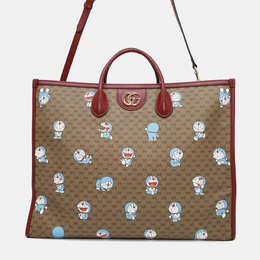 Gucci: Коричневая сумка-шоппер  GG Supreme
