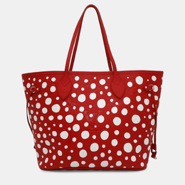 Louis Vuitton: Красная сумка-шоппер  Neverfull MM