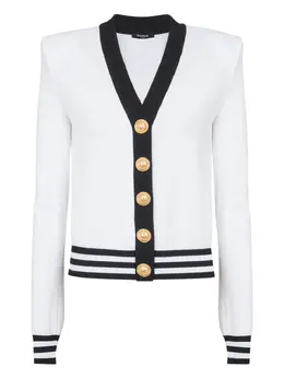 Balmain: Белый кардиган 
