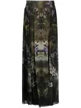 Alberta Ferretti: Юбка с цветочным принтом 