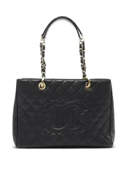 CHANEL Pre-Owned: Чёрная сумка-шоппер 