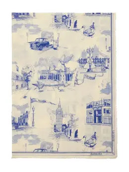 Burberry: Белый шарф  London