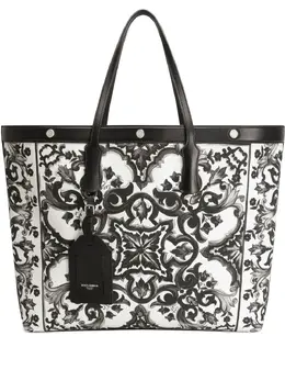 Dolce & Gabbana: Сумка-шоппер  Majolica с принтом