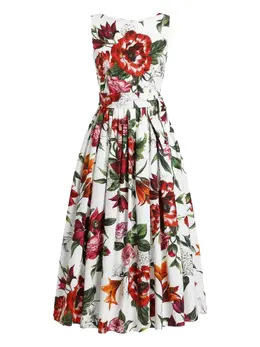 Dolce & Gabbana: Платье с растительным принтом 