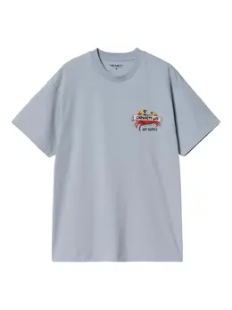 Carhartt WIP: Голубая футболка 
