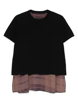 sacai: Чёрная футболка 