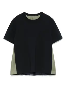 sacai: Чёрная футболка 