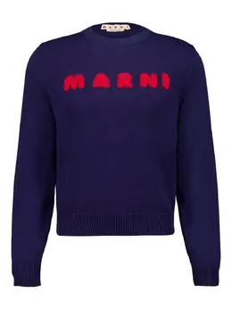 Marni: Синий свитер 