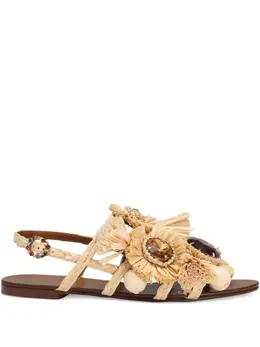 Dolce & Gabbana: Бежевые сандалии 