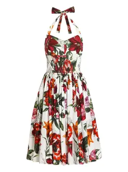 Dolce & Gabbana: Платье с растительным принтом 