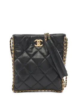 CHANEL Pre-Owned: Чёрная сумка-шоппер 