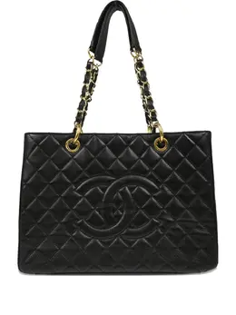 CHANEL Pre-Owned: Чёрная сумка-шоппер 