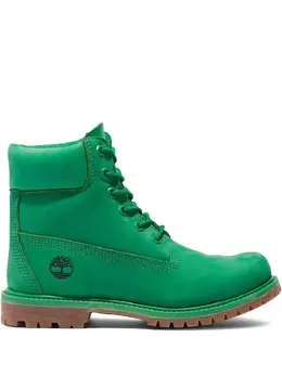 Timberland: Зелёные ботинки 