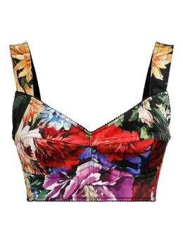Dolce & Gabbana: Топ с растительным принтом 