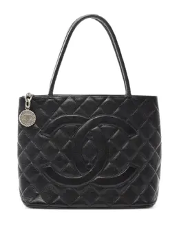 CHANEL Pre-Owned: Чёрная сумка-шоппер 