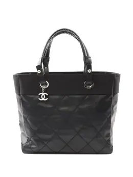 CHANEL Pre-Owned: Чёрная сумка-шоппер 