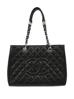 CHANEL Pre-Owned: Чёрная сумка-шоппер 