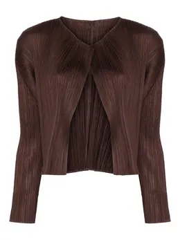 Pleats Please Issey Miyake: Коричневый кардиган 