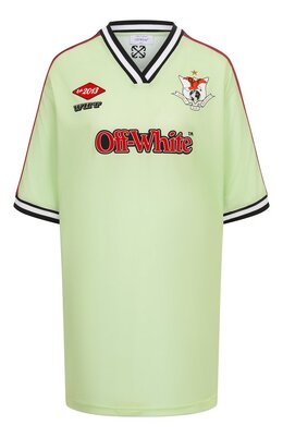 Off-White: Зелёное платье 