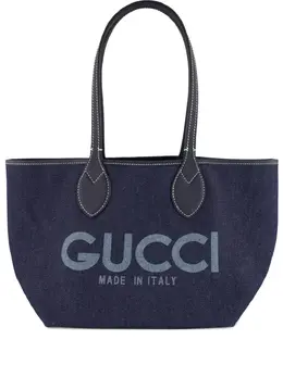 Gucci: Голубая сумка-шоппер 