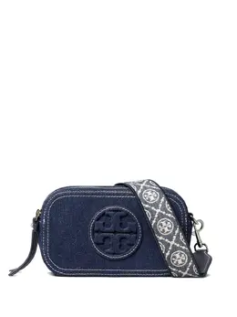 Tory Burch: Синяя сумка  Mini Miller