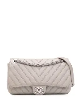 CHANEL Pre-Owned: Серебристая сумка через плечо 