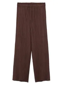 Pleats Please Issey Miyake: Коричневые брюки 