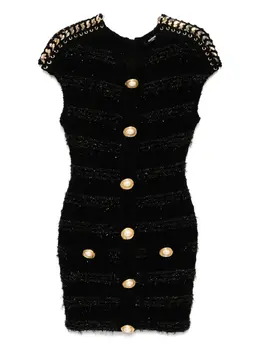Balmain: Твидовое платье 