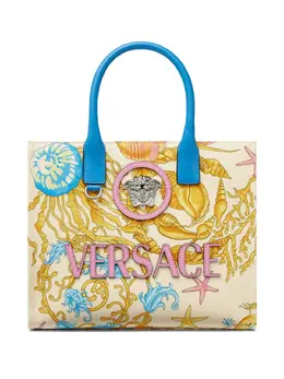 Versace: Сумка-шоппер  Barocco с принтом