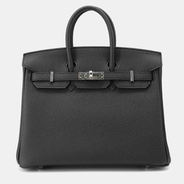 Hermes: Чёрная сумка-шоппер  Birkin 25