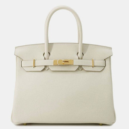 Hermes: Белая сумка-шоппер  Birkin 30