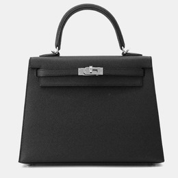 Hermes: Чёрная сумка  Kelly 25