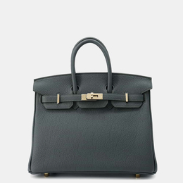 Hermes: Чёрная сумка-шоппер  Birkin 25