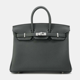 Hermes: Чёрная сумка-шоппер  Birkin 25