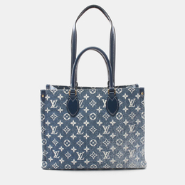 Louis Vuitton: Голубая сумка-шоппер 