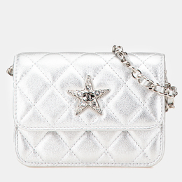 Chanel: Серебристая сумка 