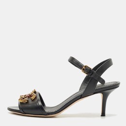Dolce & Gabbana: Чёрные сандалии  DG Amore