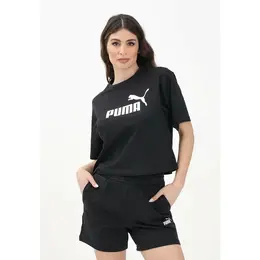 PUMA: Чёрная футболка  Ess